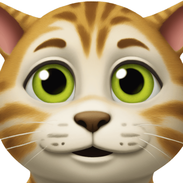 emoticon with cute cat eyes from the Shrek cartoon emoji