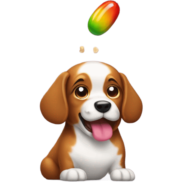 Dog pooping skittles emoji