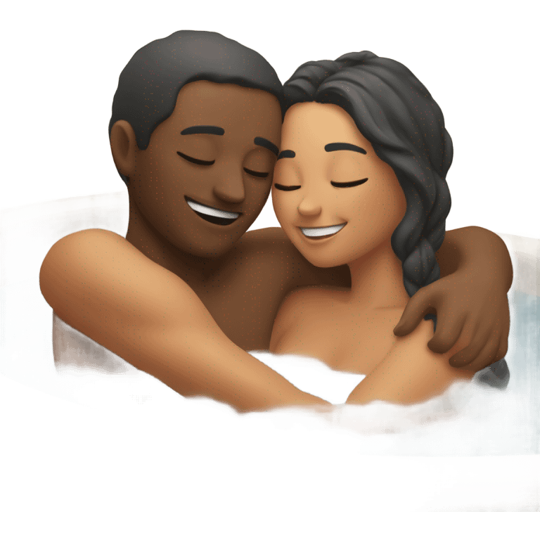 Hugging in bath emoji