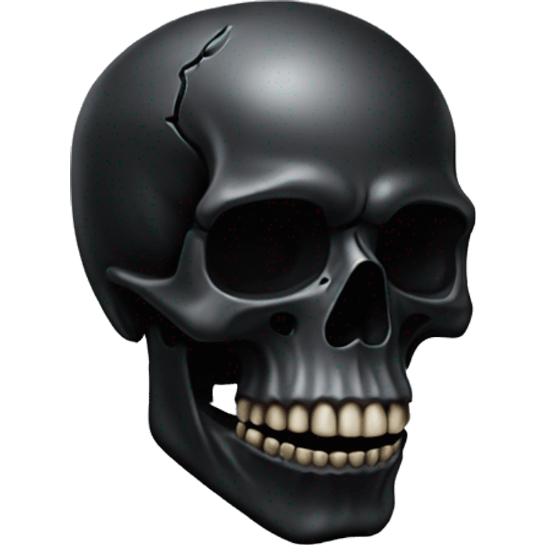 hyper realistic black skull emoji emoji