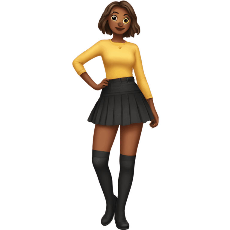 Skirt and thigh highs emoji