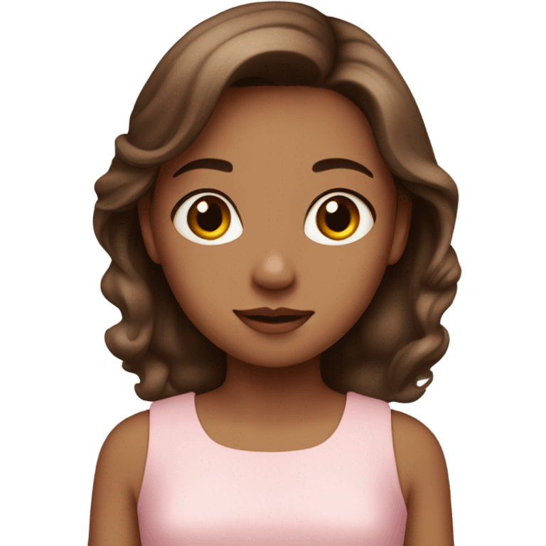 Brown hair girl with pink soft dress emoji