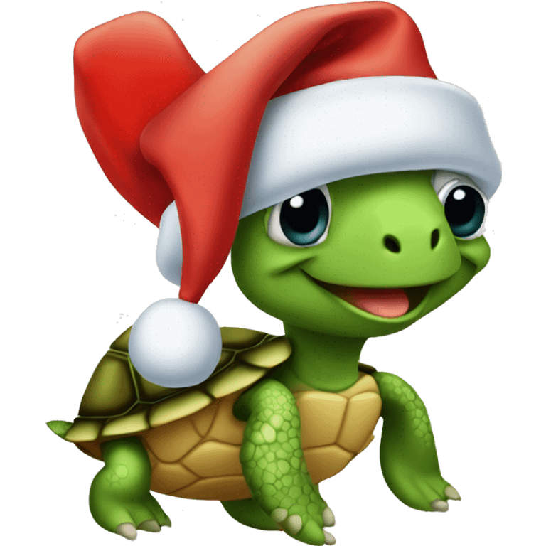 Turtle with Santa hat emoji