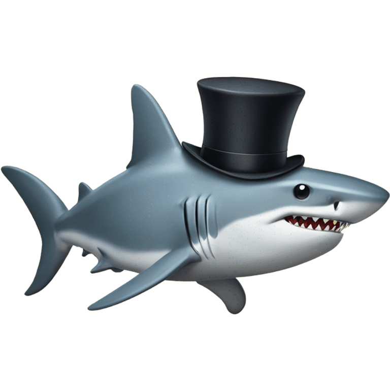 shark with tophat emoji