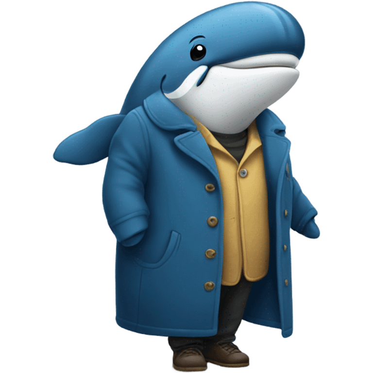 Whale wearing a coat emoji