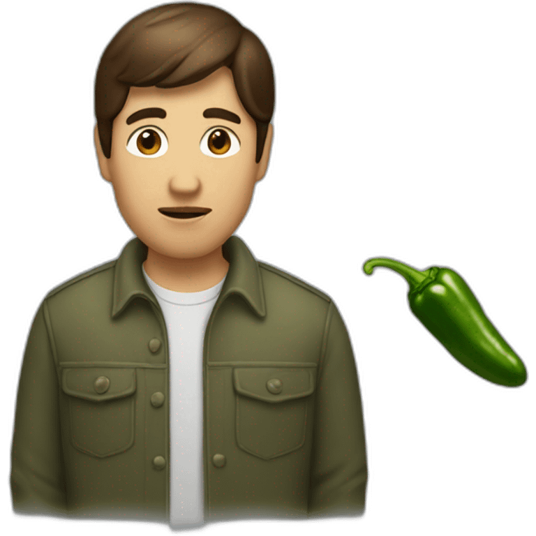 jalapeno man with short brown hair emoji