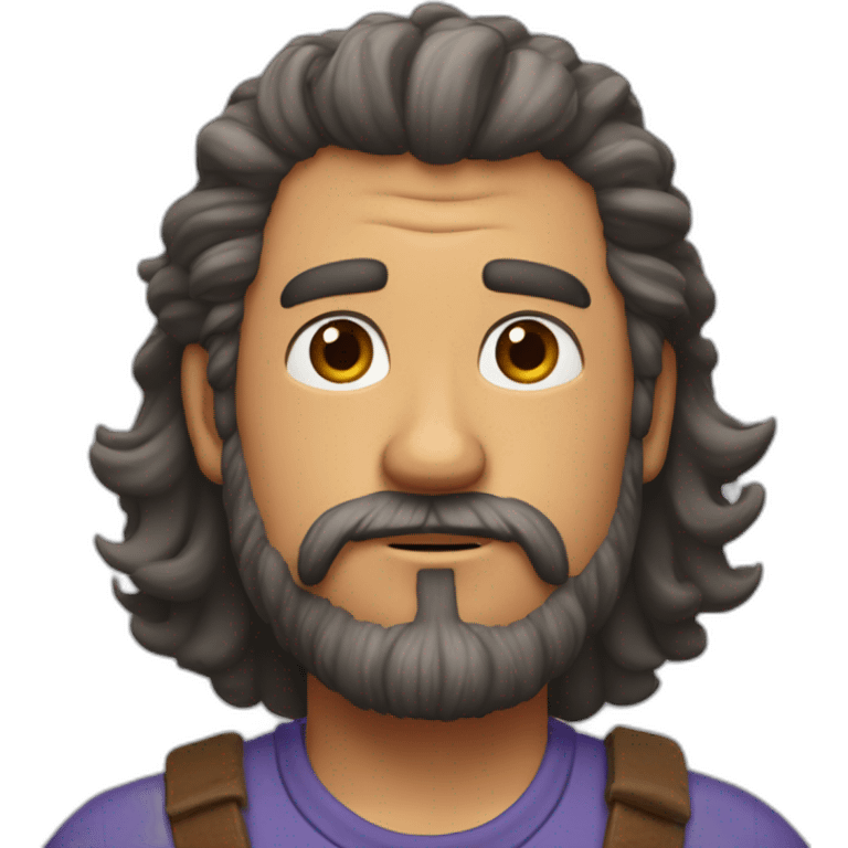 hombre pelo canoso y muy corto, barba de tres días estilo pixar emoji