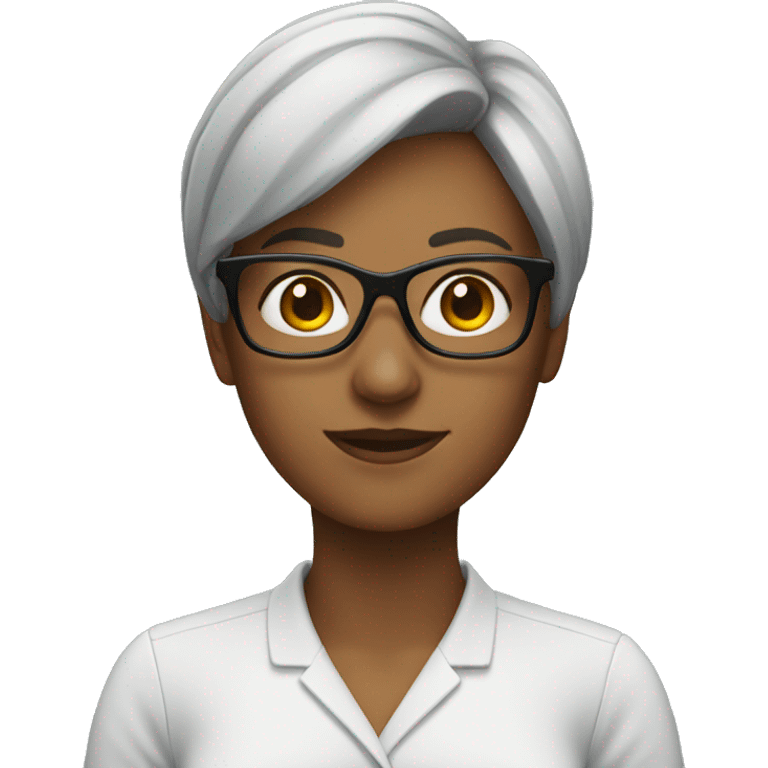 A female teacher with glasses emoji