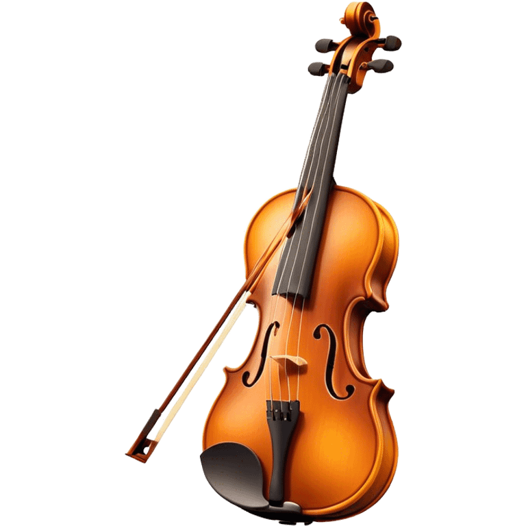 Cinematic Realistic Violin, rich polished wood with delicate curves, taut strings reflecting warm golden light, fine dust particles catching the glow, intricate f-holes adding elegance, glowing with an air of timeless beauty and musical soul. emoji