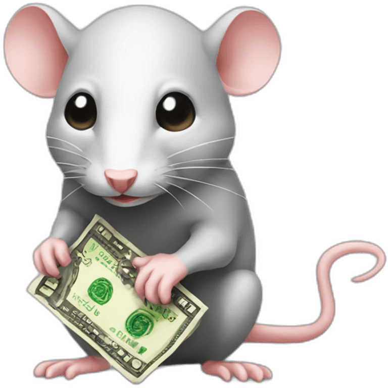 Rat with dollar emoji