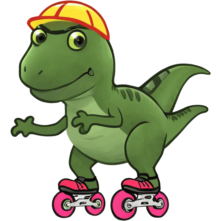 Dinosaur roller skating  emoji