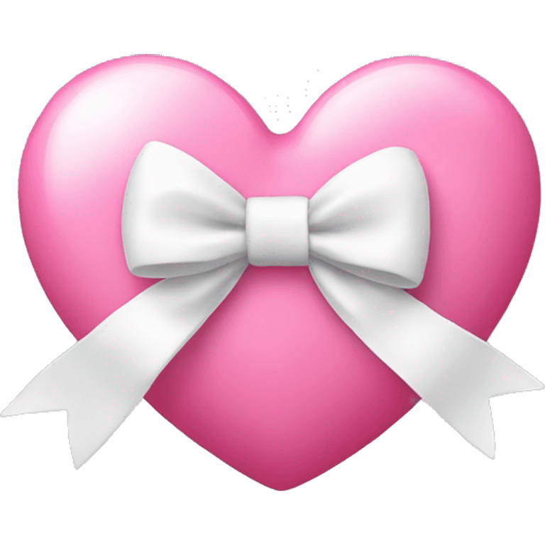 Pink heart with white bow emoji