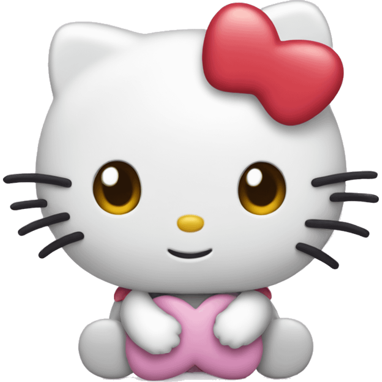 hello kitty with heart emoji