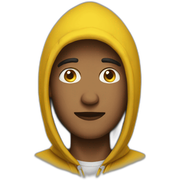 Men wearing a yellow hood emoji