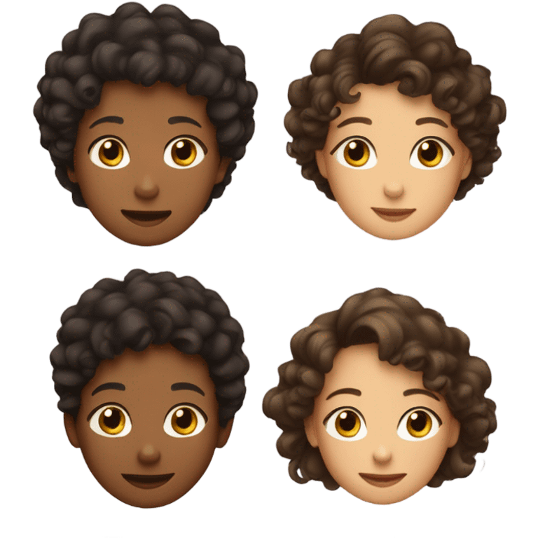 mom with light tan skin, shoulder length dark brown curly hair with 1 one boy kid and one girl kid  emoji