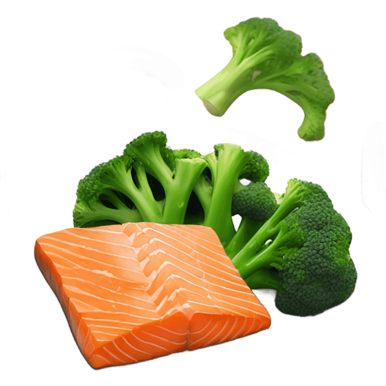 salmon and broccoli emoji