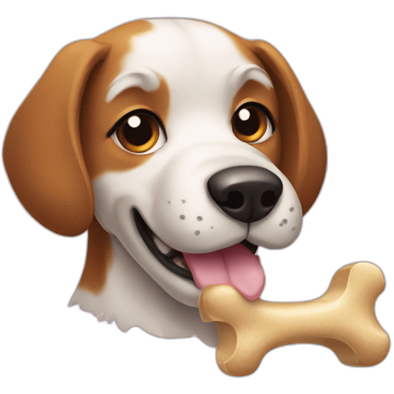 a dog with a bone emoji