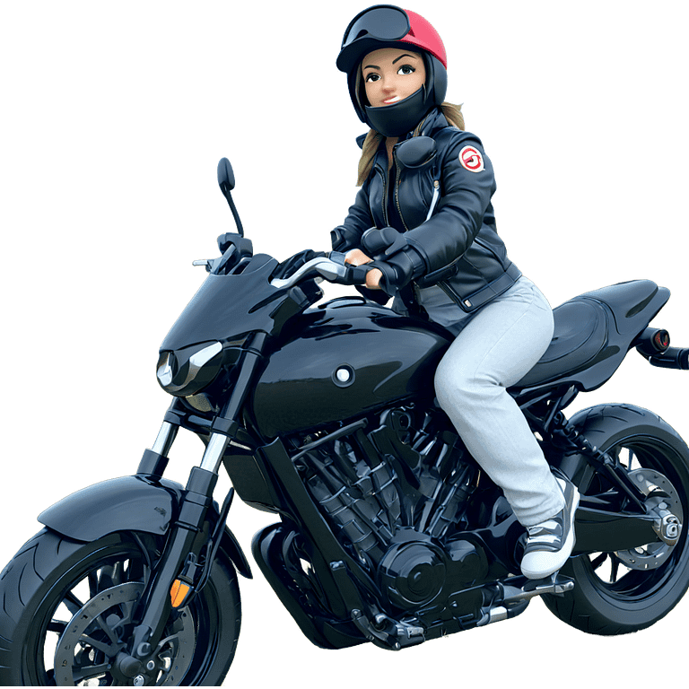 girl on motorcycle outdoors emoji