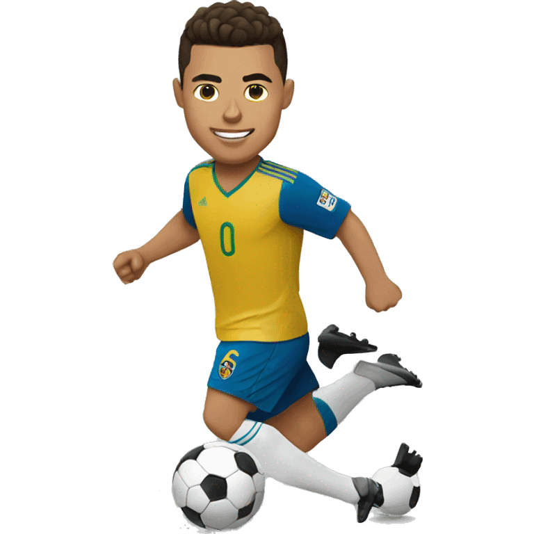 Ronaldo jouant au foot emoji