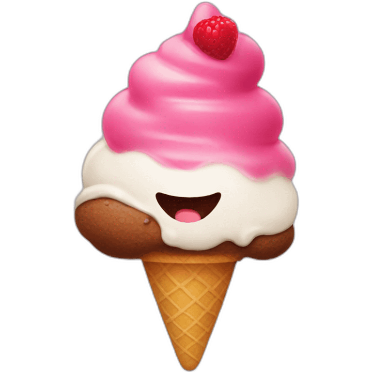 tongue toward icecream emoji