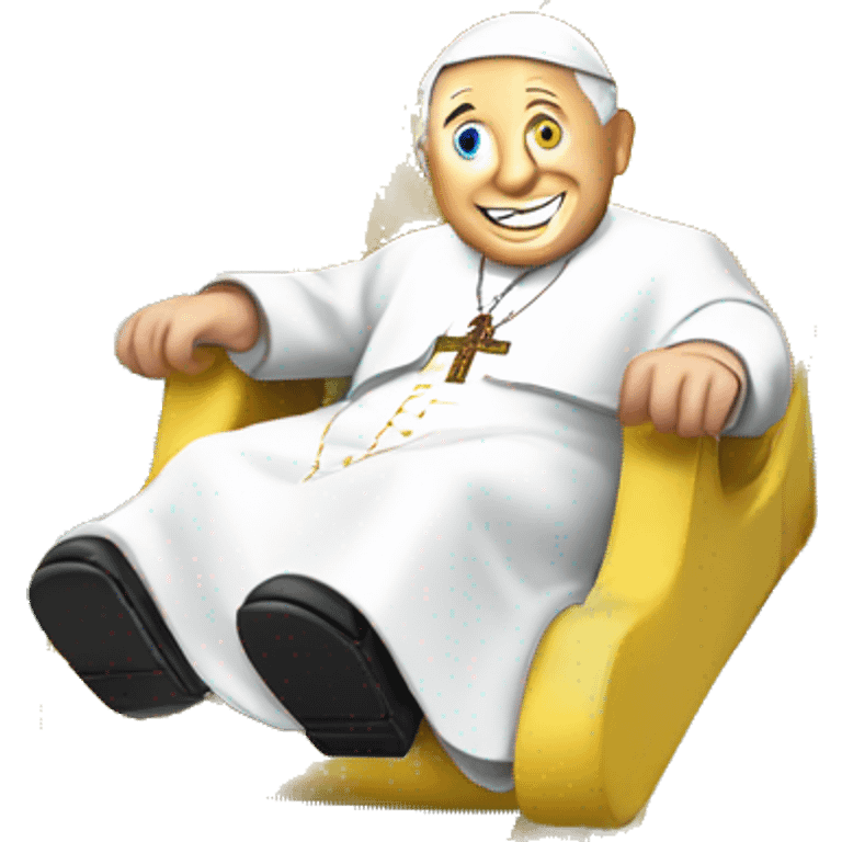 The Pope on The water slide emoji