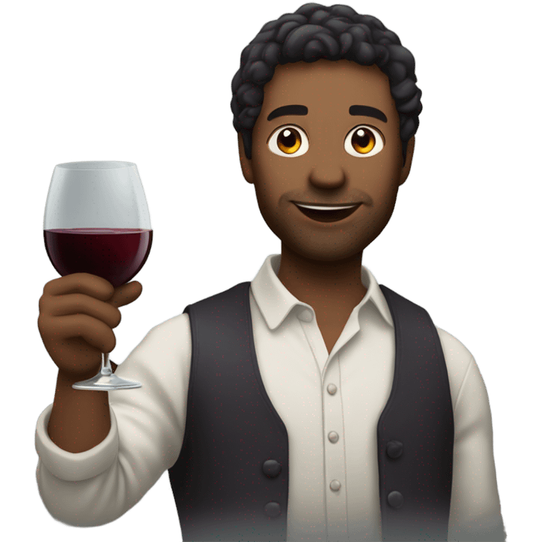 Man drinking red wine emoji