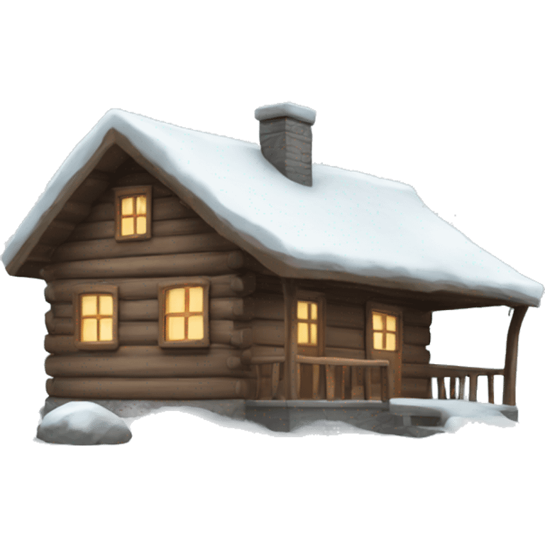 a snowy winter cabin emoji