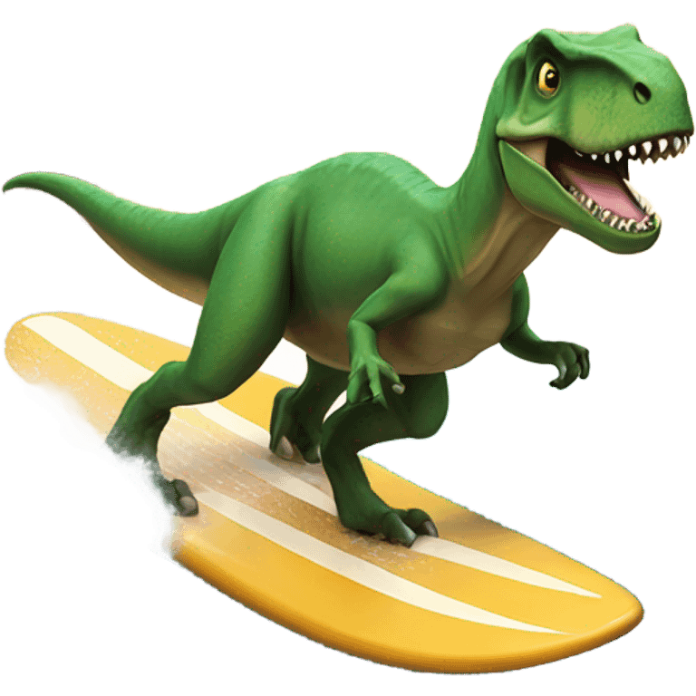 T. rex surfing emoji