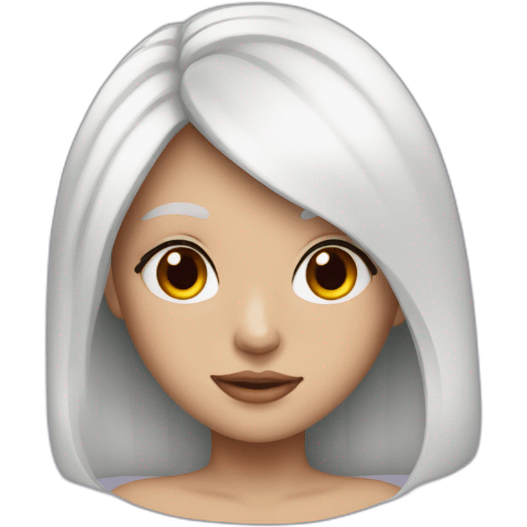 Girl with white hair and red eyes emoji