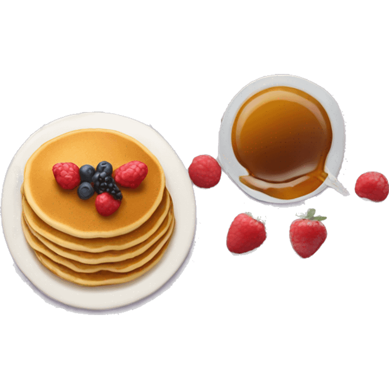 Pancakes with maple syrup and berries emoji