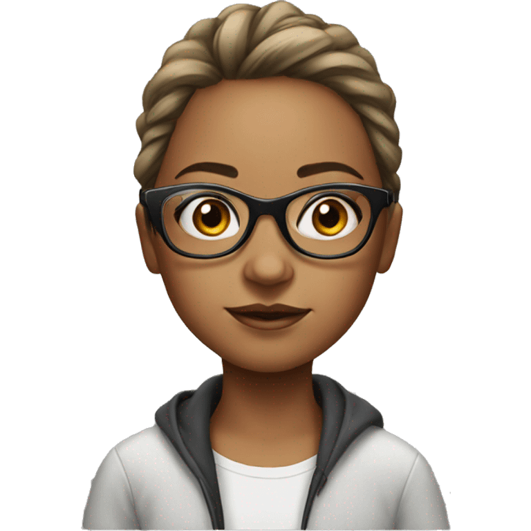 realistic portrait of girl with glasses emoji