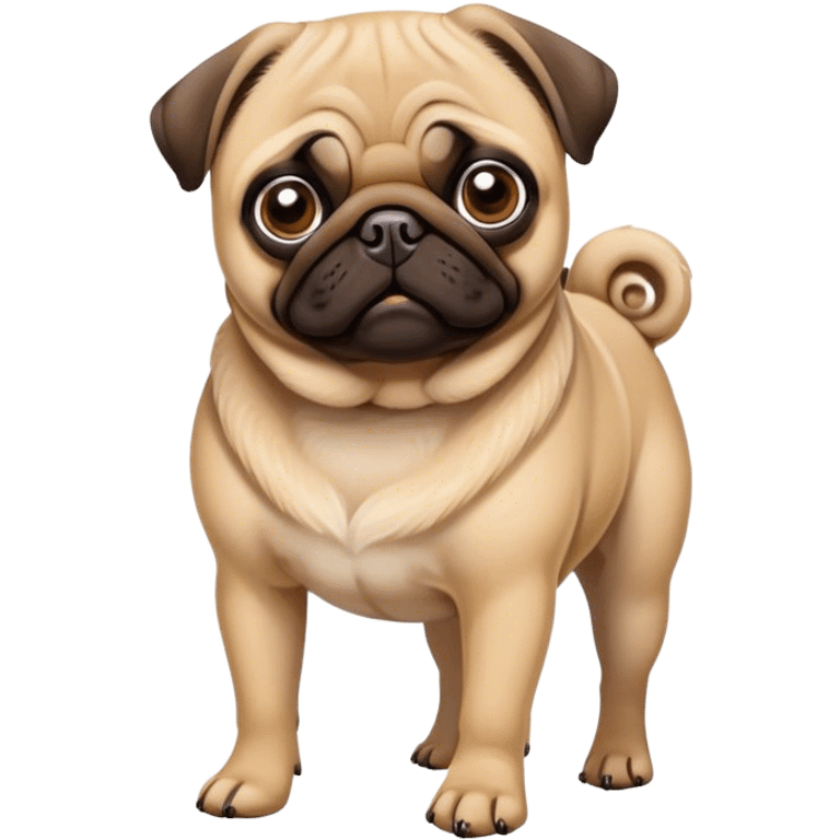 A pug on a walk emoji