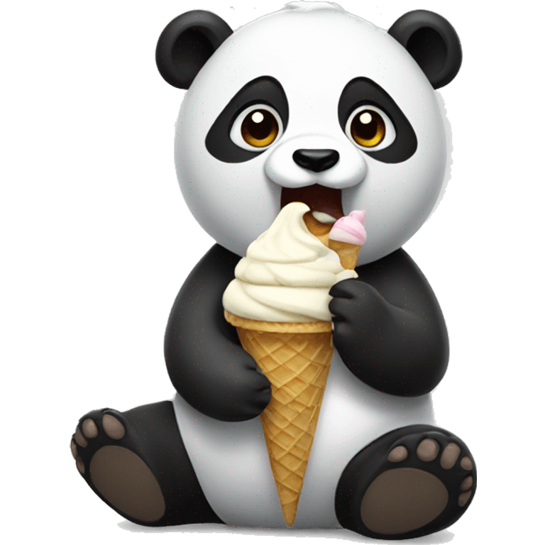 Panda eating ice cream emoji