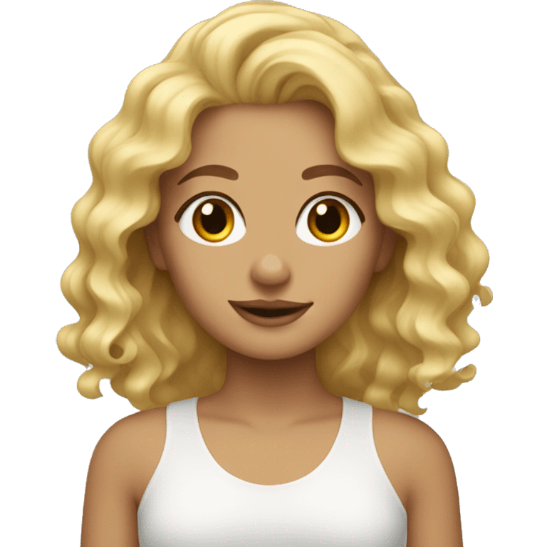 blonde girl with wavy hair emoji