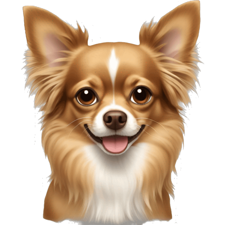 cute longhaired brown chihuahua emoji