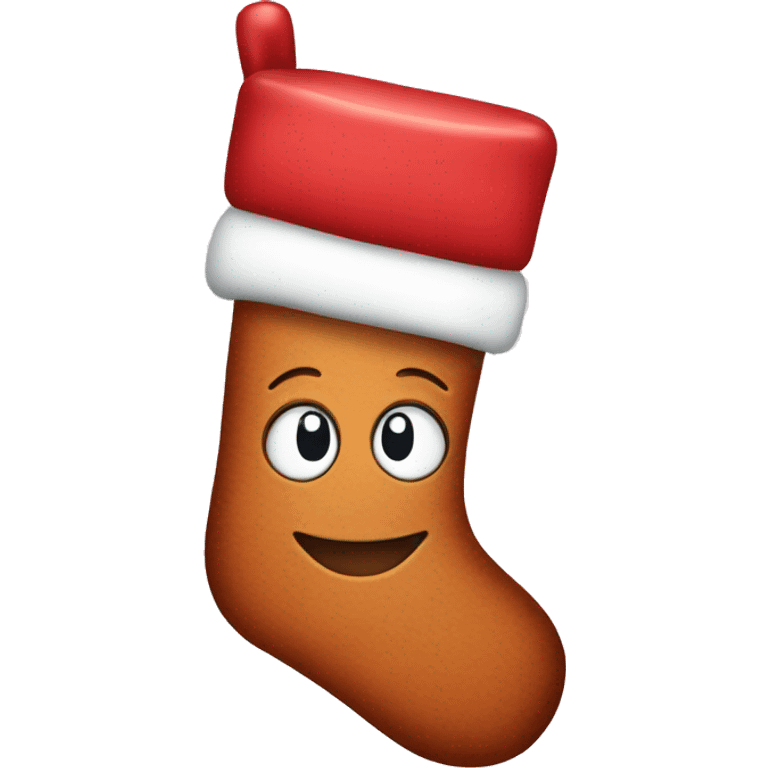 Christmas stocking with candy canes emoji