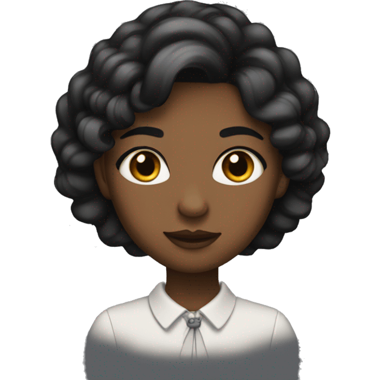 girl with big lashes and formal outfit for work emoji