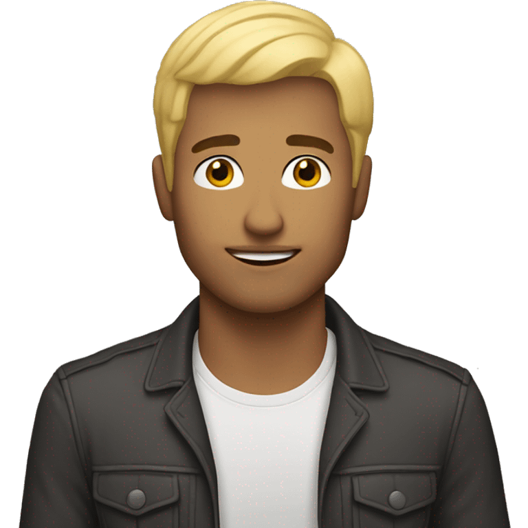 Blonde man with Latino man emoji