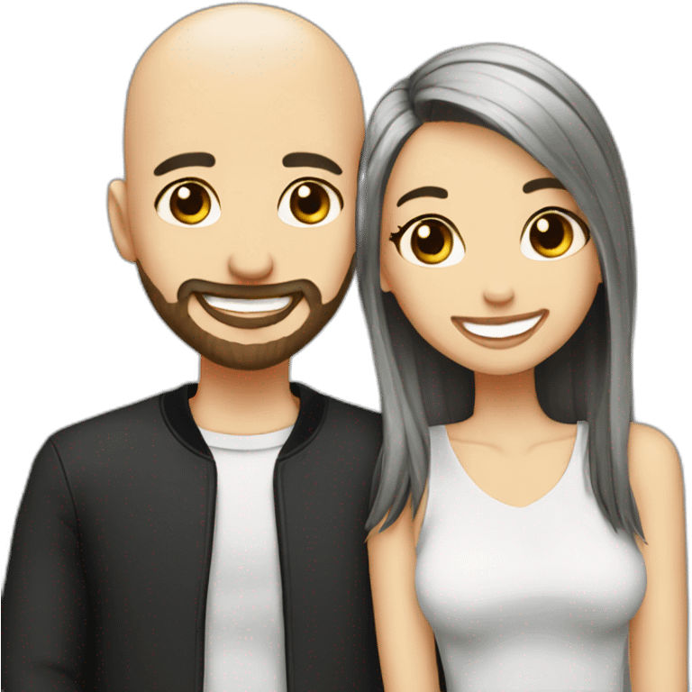 Happy-secret-couple-bald-guy-with-beard-with-emo-girl emoji