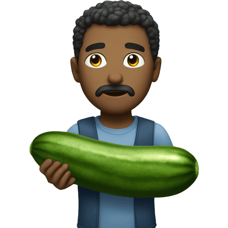 Man asking cucumbers sadly emoji