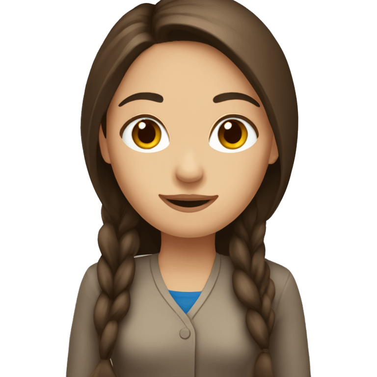 create an emoji of a brunette girl teaching with long brown hair emoji