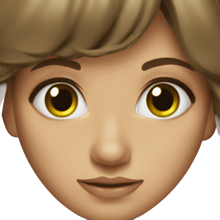 Green eyes brown hair girl emoji