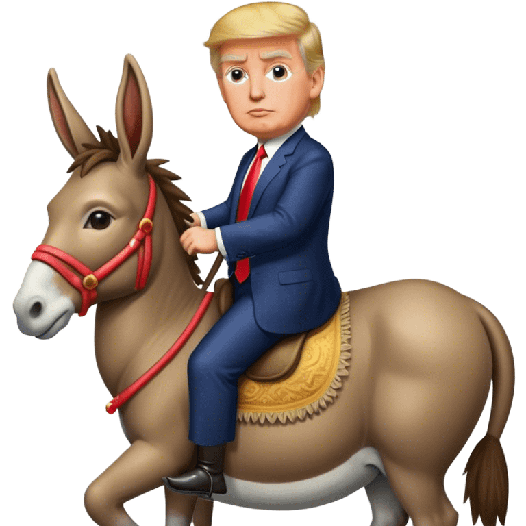 Trump riding a donkey  emoji