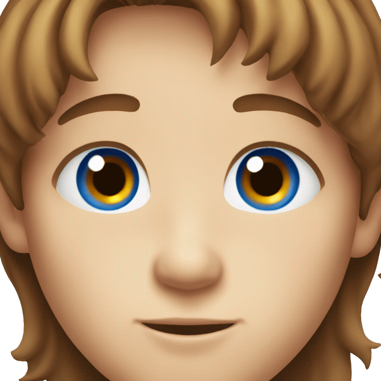 Boy with blue eyes and brown hair and freckles emoji