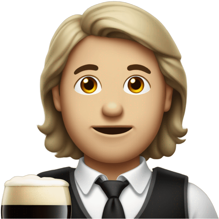 A person drinking a Guinness  emoji