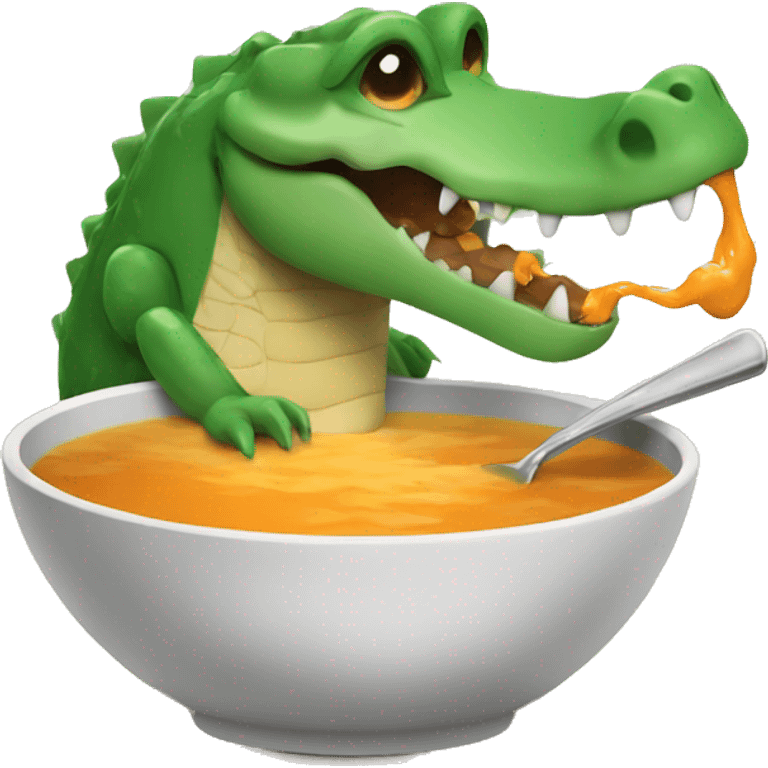 crocodile eating soup emoji