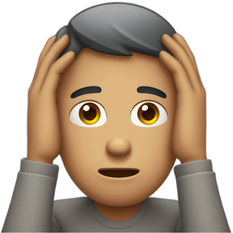 man holding head stressed emoji