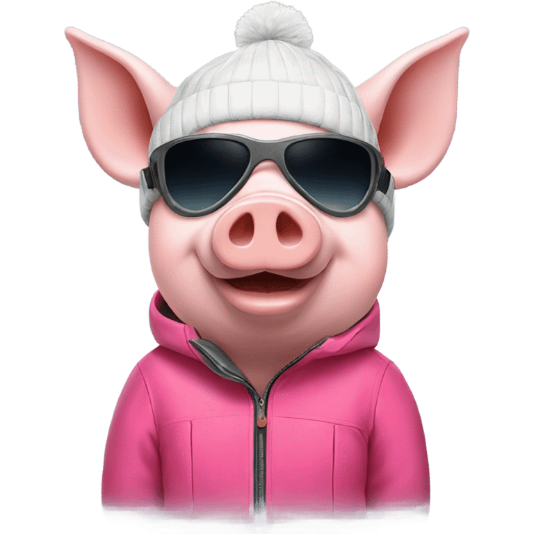 Skiing pig emoji