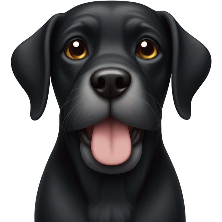 Black dog with a beard and short legs  emoji