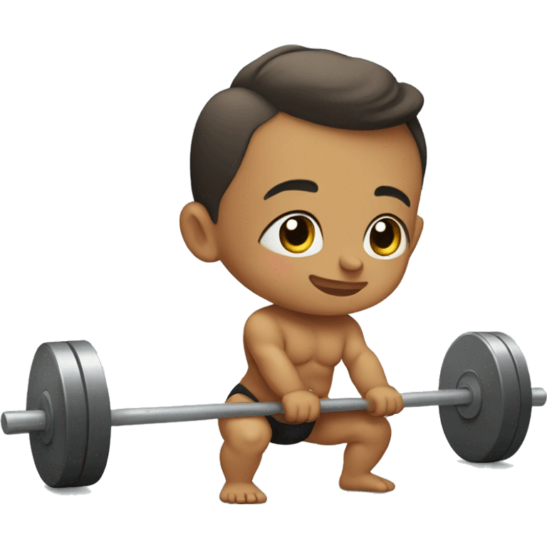 A baby doing deadlifts  emoji